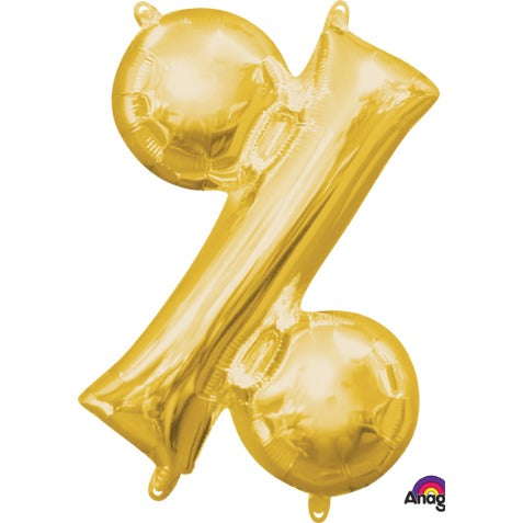 Gold Percent Symbol 16-Inch Foil Balloon