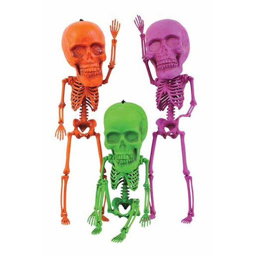 17-Inch Neon Big Head Skeleton Decoration, Assorted Colors