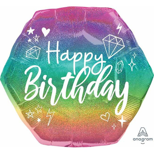 Sparkle Birthday 23-Inch Holographic Foil Balloon