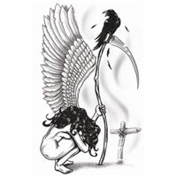 Tinsley Transfers Angel of Death Goth Temporary Tattoo