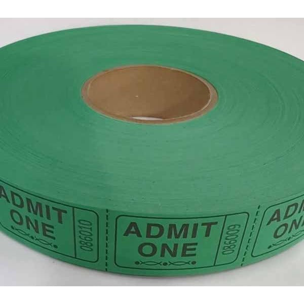 ROLL TICKETS 2000 ADMIT GREEN