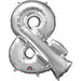 Silver Ampersand Foil Balloon, 34 Inch