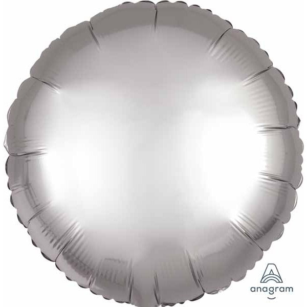 18" Platinum Satin Luxe Round Foil Balloon