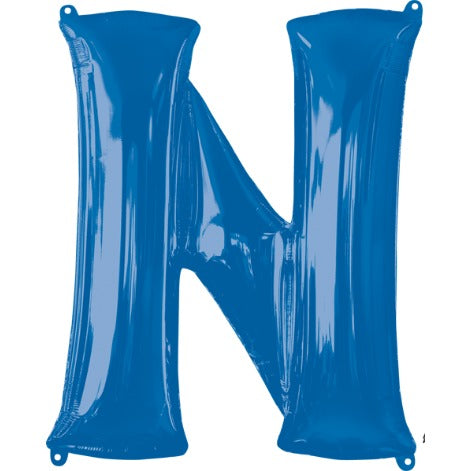 Blue Letter N Balloon, 32 Inch
