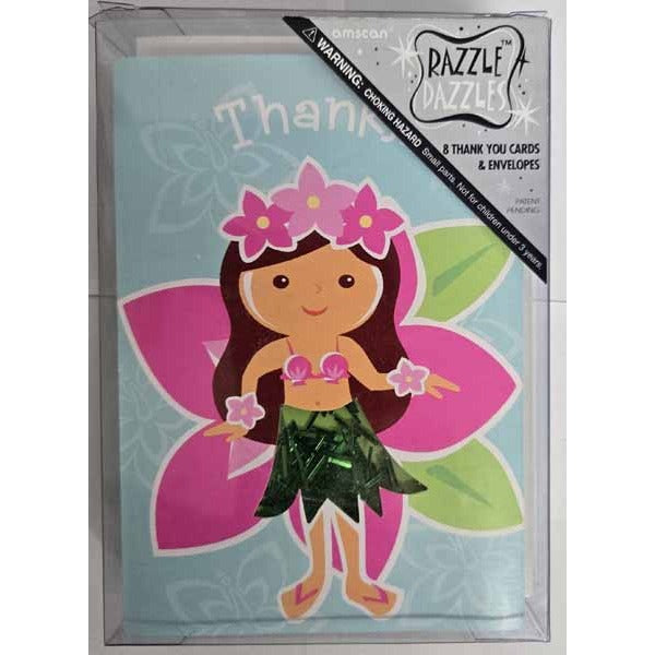 Hula Girl Shaker Thank You Cards, 8 Pack