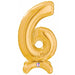 25-Inch Gold Number 6 Megaloon Stand-Up Balloon