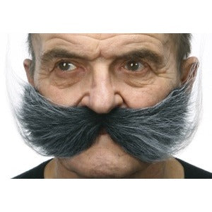 European Self-Adhesive Moustache in Black and Grey