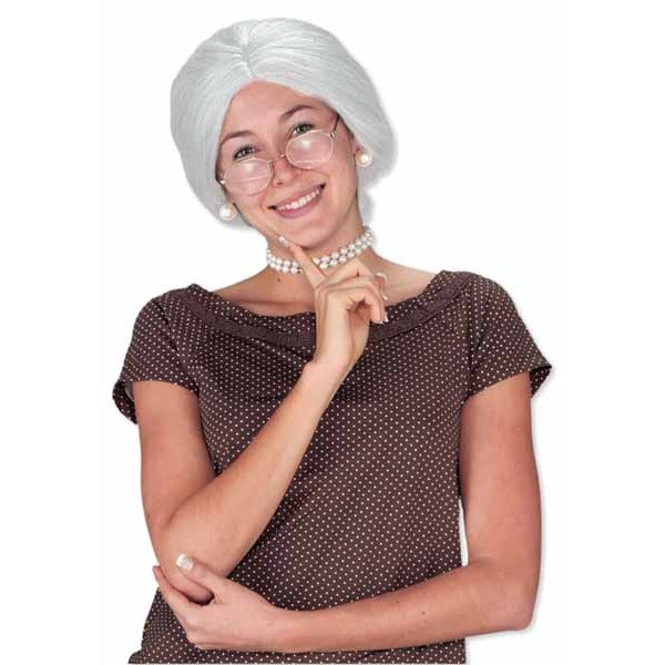 White Granny Costume Wig