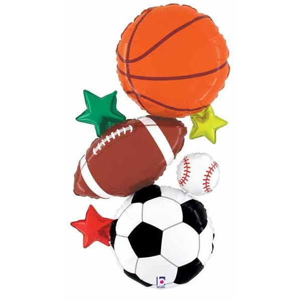 Multi Sports Stacker 37-Inch Shaped Foil Balloon