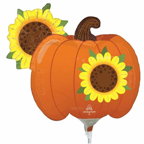 Pumpkin & Sunflowers Mini Shape Foil Balloon