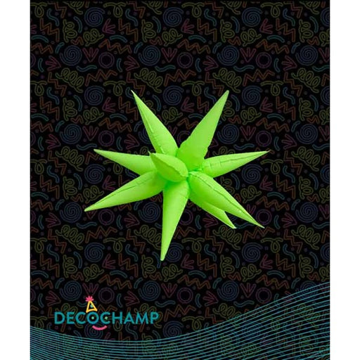 Decochamp Neon Green Starburst Foil Balloon, 26 Inch