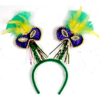 Mardi Gras Mask with Feathers Boppers