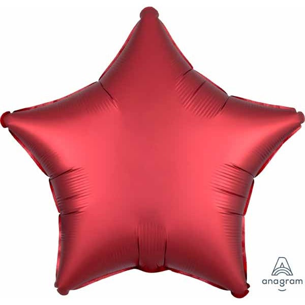 Sangria Satin Luxe Star Foil Balloon, 19 Inch