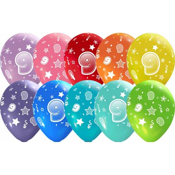 #9 NUMBERS-ALL-OVER 12" TRENDY ASST 50/B