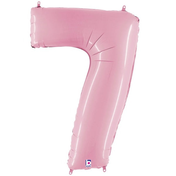 Megалoon Number 7 Pastel Pink Balloon