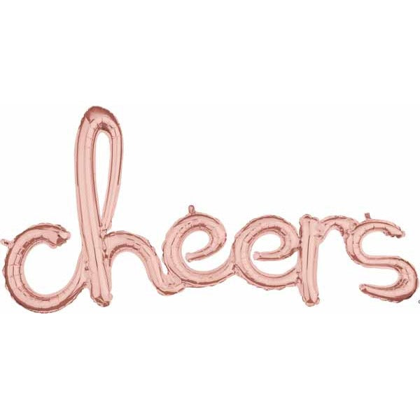 Cheers Rose Gold Script Balloon