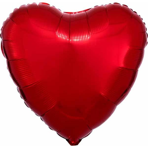 18-Inch Metallic Red Heart Foil Balloon