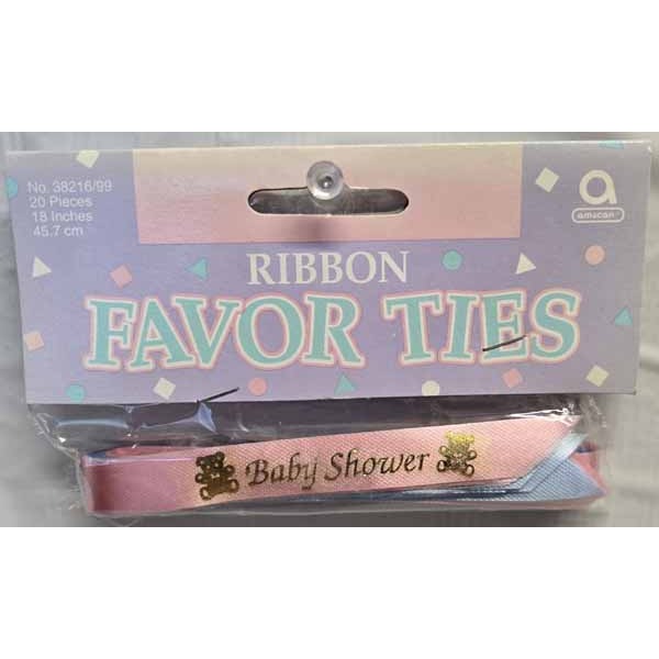 Assorted Baby Shower Favor Ties, 20 Pack