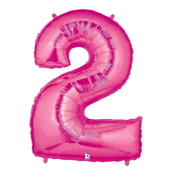 Megaloon Pink Number 2 Balloon, 40 Inch