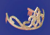 Gold Plastic Tiara with Combs
