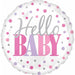 Hello Baby Pink Dots 18-Inch Foil Balloon