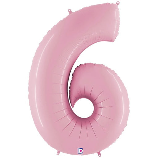 Megaloon Number 6 Pastel Pink Balloon