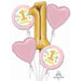 Pink & Gold Girl's 1st Birthday Foil Balloon Bouquet
