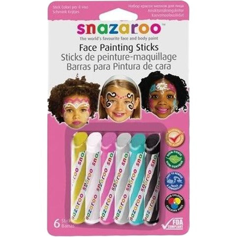 Snazaroo Fantasy Face Paint Sticks, Set of 6
