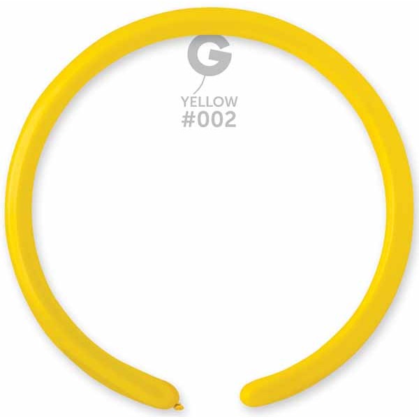 Gemar 160 Yellow #002 Twisting Balloons, 50 Count