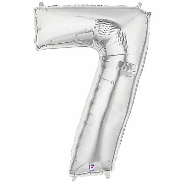Megaloon Silver Number 7 Balloon, 34 Inch