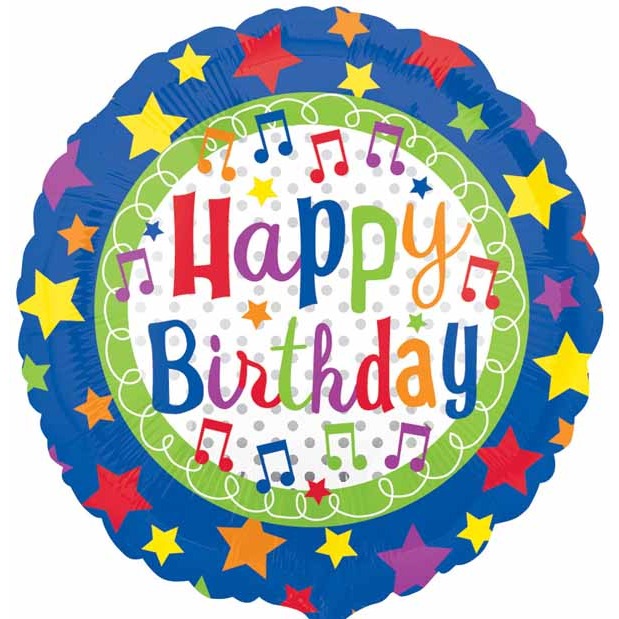 Birthday Stars 18-Inch One-Sided Foil Balloon