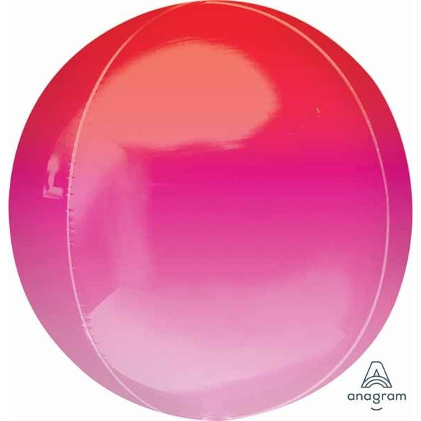 Red & Pink Ombre Orbz Foil Balloon