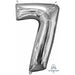 26-Inch Silver Number 7 Foil Balloon