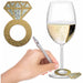 Diamond Ring Wine Glass Markers, 24 Pack