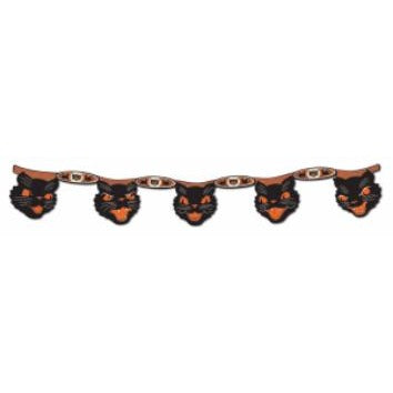 Jointed Cat Halloween Streamer, 4 ft
