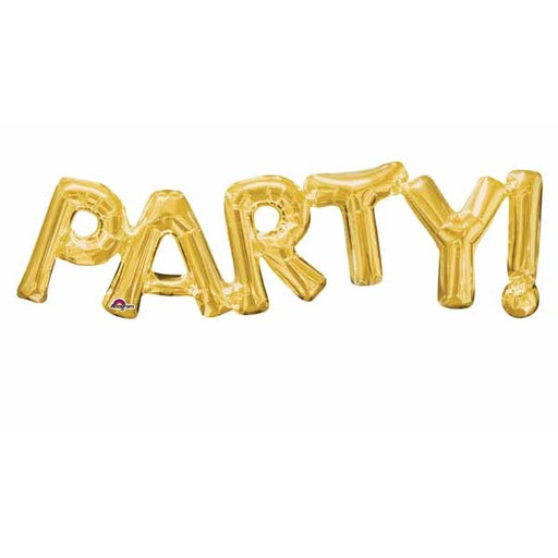 Gold PARTY Block Phrase Foil Balloon