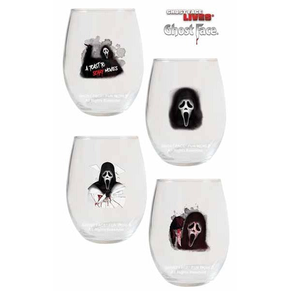 Ghost Face Wine Tumblers, Set of 4