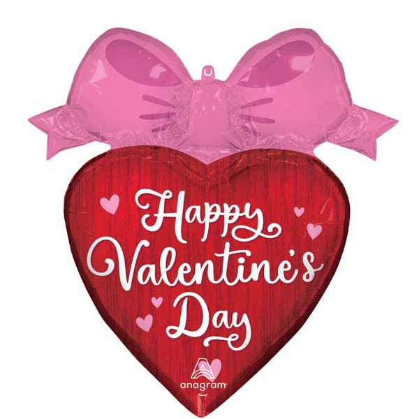 Coquette Bows Valentine's Day Foil Balloon, 28 Inch