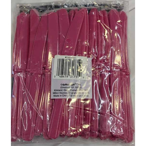 Magenta Plastic Knives, 50 Pack