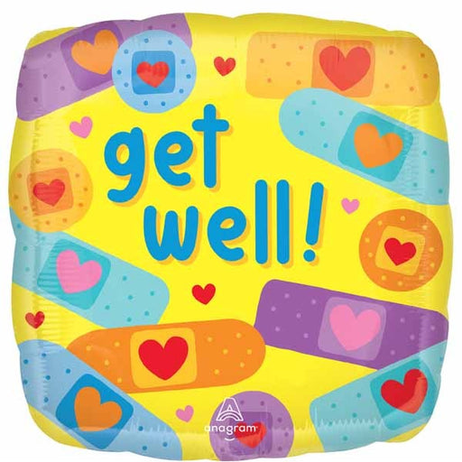 Get Well Bandages 18" Square Foil Balloon