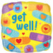 Get Well Bandages 18" Square Foil Balloon