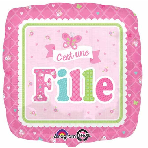 C'est une Fille 18-Inch French Baby Girl Foil Balloon