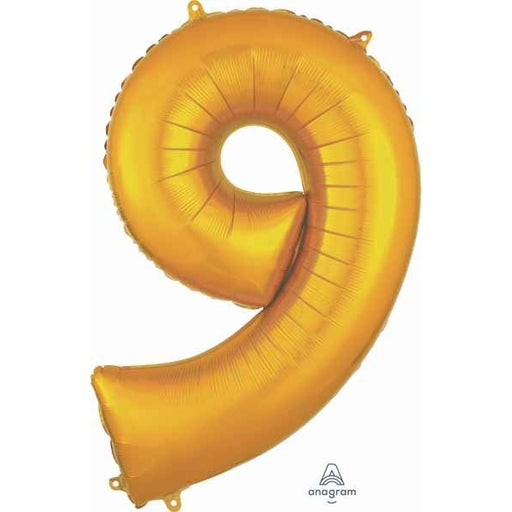 34-Inch Gold Number 9 Foil Balloon