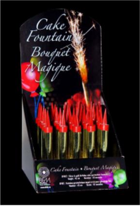 Gold Pyro Fountain Cake Topper