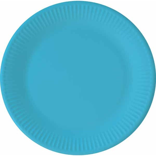 Solid Turquoise 9-Inch Paper Plates, 8 Pack