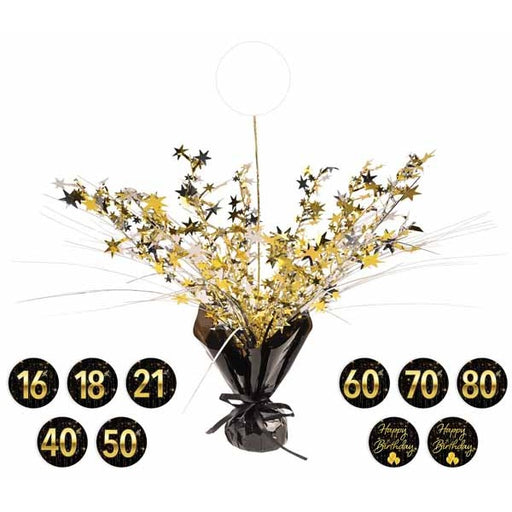 18-Inch Happy Birthday Gleam 'N Spray Centerpiece
