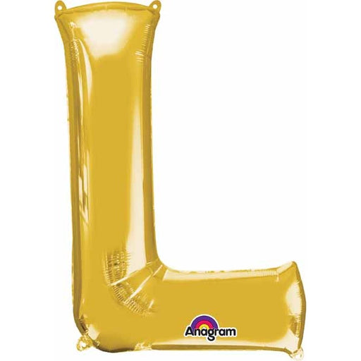 16-Inch Gold Letter L Air-Fill Foil Balloon