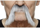 MOUSTACHE WHITE/GREY 12 CM X 10 CM