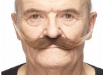 Brown and White Self-Adhesive Costume Moustache