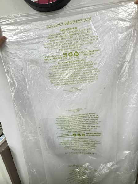 BALLOON DELIVERY BAG 100/ROLL 82"X33"X10"